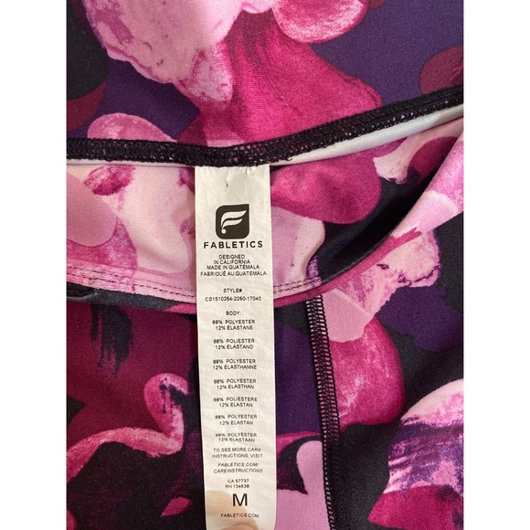 Fabletic Artsy Floral Cropped Workout Gym Athletic Athleisure Pants Size M - Picture 11 of 14